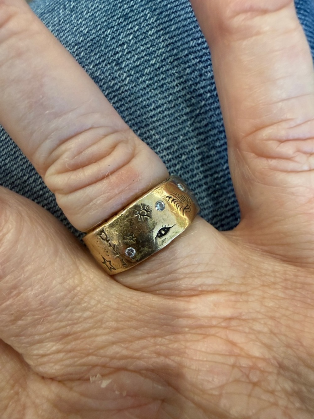 Jes MaHarry 14K Diamond Casey Band Ring - Gold size 7 - Picture 3 of 4
